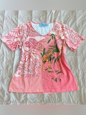 Y2K Jane Ashley Giraffe Sequin Tee